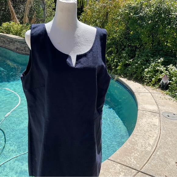 Talbots sequin Fish 🐟 embroidered embellished navy sheath Dress size 16 ⭐️ - Picture 2 of 9